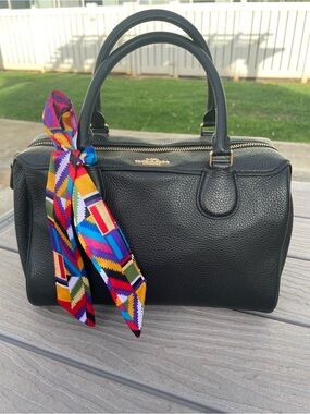 Coach Black Pebbled Leather Satchel